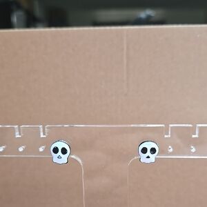 Skull Stud Earrings in Black and White